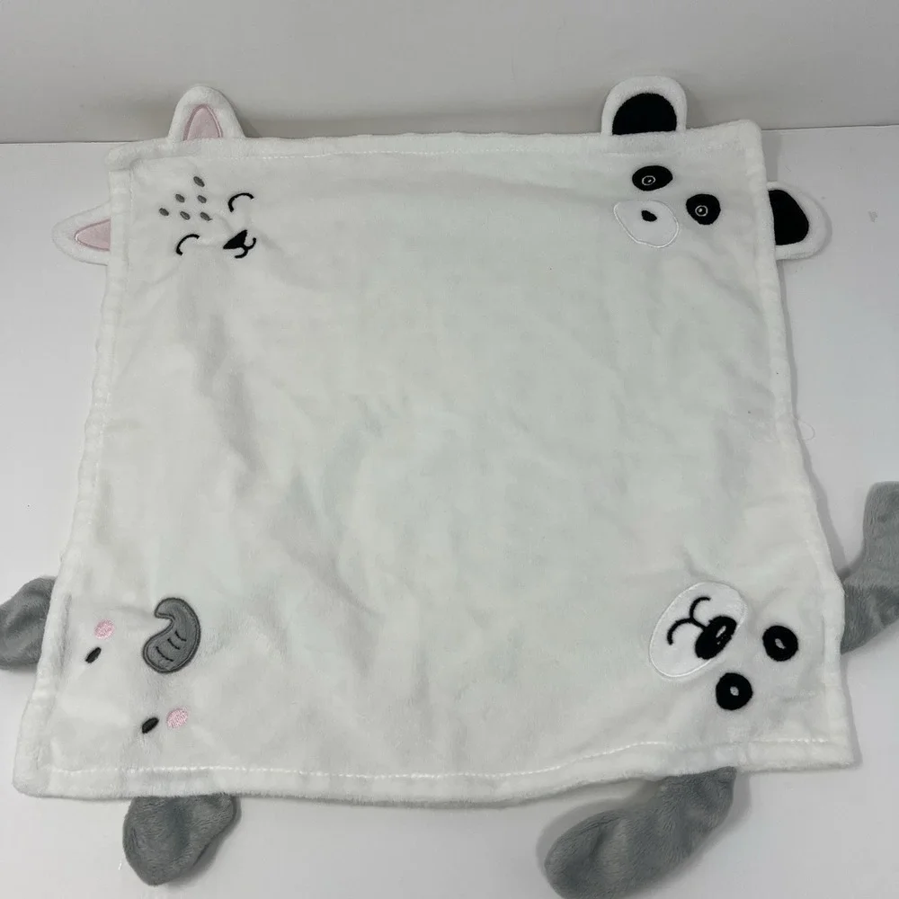 DaysU Baby Lovey Security Blanket Soft Minky Dots Embroidered Comfort Toy 15X15